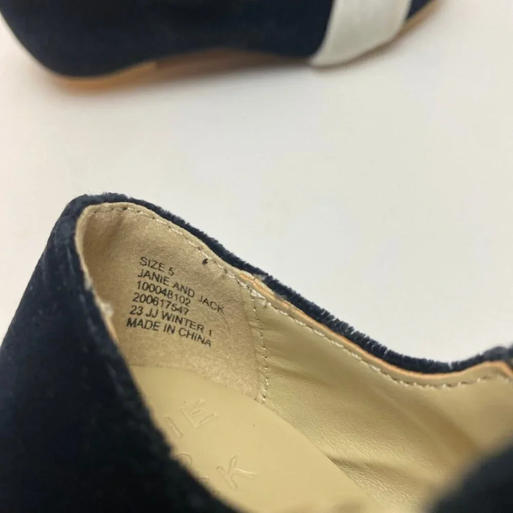 Janie and Jack Kids Velvet Bow Flats Size 5